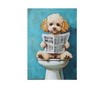 Carino Barboncino Cani Retro Toilette Leggi Giornale Primavera bandiere all'aperto bandiere all'aperto banner per la decorazione del giardino 28x40 double sided