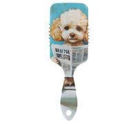 Carino barboncino cani retrò WC leggere giornale spazzole per capelli delicati per le donne sottile Progettato massaggiatore testa per capelli bagnati con manico ergonomico cepillo para definir rizos