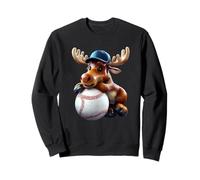 Carino Baseball Alce Animale Mascotte Fan Design Seattle Vibes Felpa