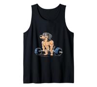 Carino bassotto amante dei cani sollevamento pesi Kawaii Deadlifting Canotta