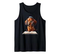 Carino bassotto Bookworm, Weiner Dog Puppy libro di lettura Canotta