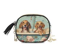 Carino bassotto cane vintage vasca da bagno borsa a tracolla da uomo pratica con tracolla regolabile sopra la borsa a tracolla data