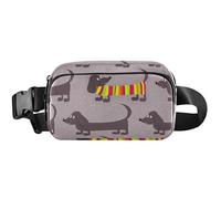 Carino bassotto viola marsupio da donna marsupio impermeabile personale a tracolla borsa in vita, simpatico bassotto viola, 20,3 x 13,5 x 5,8 cm, divertente, carino, bassotto viola, 20,3 x 13,5 x 5,8