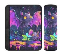 Carino Bats Artistico Graffiti 2 pz Cintura di Sicurezza Pad Copertura Più Comfort Guida per SUV forro para cinturon de seguridad