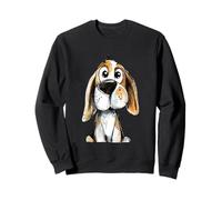 Carino Beagle Cane Acquerello Schizzo Art Cucciolo Sbirciando Felpa