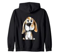 Carino Beagle Cane Acquerello Schizzo Art Cucciolo Sbirciando Felpa con Cappuccio