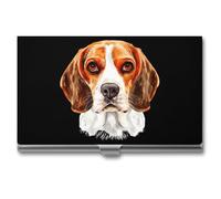 Carino Beagle Dog novità porta biglietti da visita sottile in metallo carte di credito porta carte di credito portafoglio organizer per uomini donne 9,4 x 5,6 x 0,8 cm, Stile:, Taglia unica