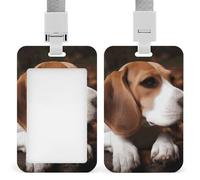 Carino Beagle porta badge scorrevole porta badge verticale protezione badge per cordino impermeabile porta targhetta nome manica per dottore, insegnante, infermiera