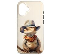 Carino Beardie drago barbuto che indossa un cappello da cowboy Custodia per iPhone 16