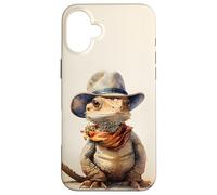 Carino Beardie drago barbuto che indossa un cappello da cowboy Custodia per iPhone 16 Plus
