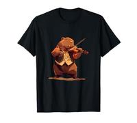 Carino Beaver suonare violino Outfit Maglietta