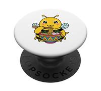Carino Bee Ramen Grafica Kawaii Bumblebee Anime Giapponese Stile PopSockets PopGrip Adesivo