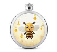 Carino Bees Miele Whisky Fiaschetta Piccolo Portatile Viaggio Liquore Fiaschetta In Acciaio Inox A Prova Di Perdita Fiaschetta Per Festa di Nozze, Groomsman, Damigella D'onore Regalo - 141,7 g