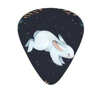 Carino Bianco Coniglio Chitarra Plettri 12 Pezzi Per Ukulele Basso Strumenti Accessori