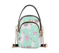 Carino bianco lama verde una borsa a tracolla donna alla moda catena portafoglio cellulare borsa trapuntata donna tote crossbody Satchel