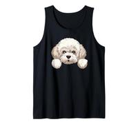 Carino Bichon Frise Peeking Puppy Divertente Bichon Dog Lover Canotta