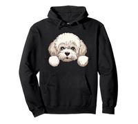 Carino Bichon Frise Peeking Puppy Divertente Bichon Dog Lover Felpa con Cappuccio