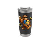 Carino Bigfoot con occhiali da sole supporto per la consapevolezza della sindrome di Down Bicchiere termico in acciaio inox doppia parete