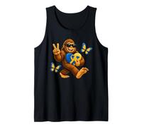 Carino Bigfoot con Occhiali da Sole Supporto per la consapevolezza della sindrome di Down Canotta