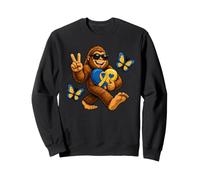 Carino Bigfoot con Occhiali da Sole Supporto per la consapevolezza della sindrome di Down Felpa
