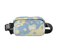 Carino blu e giallo bolle alla moda marsupio a tracolla per uomo donna grande capacità cintura borsa con cinghia regolabile per allenamento, corsa, escursionismo, Bolle blu e gialle carine, 1 size