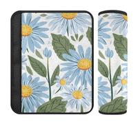 Carino blu margherite fiori 2 Pack cintura di sicurezza tracolla pad più comfort guida per SUV funda para cinturón de carro