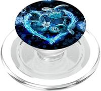 Carino Blu Tartaruga Cuore Amore Tartarughe Graphic Art Design PopSockets PopGrip per MagSafe