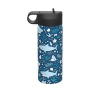 Carino Blue Fish Stampa Stampa 18oz Sport Bollitore Isolato Ecologico e Versatile Bottiglia di Viaggio