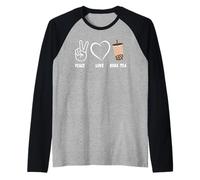 Carino Boba Tea Art Per Bambini Ragazzi Ragazza Kawaii Cibo Bevande Amante Maglia con Maniche Raglan