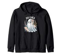 Carino Boo-tanical Floral Ghost Art per gli amanti di Halloween Felpa con Cappuccio