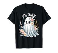 Carino Boo-tanical Floral Ghost Art per gli amanti di Halloween Maglietta