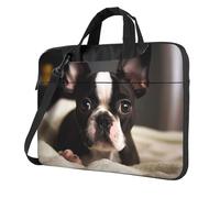 Carino Boston Terrier Laptop Tote Bag per Uomini Donne Del Manicotto Del Computer Del Computer Del Computer Borsa Messenger D, Nero, 14 inch
