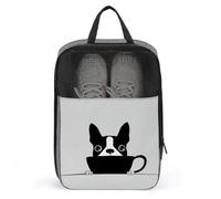 Carino Boston Terrier Peeking Shoe Bag per viaggi uso quotidiano Anti-polvere Storage Carrier Golf Shoe Pouch