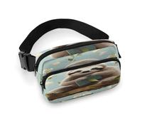 Carino bradipi Marsupio con cinghia regolabile Marsupio alla moda per sport all'aria aperta Escursionismo, bianco, 20 x 13 cm, marsupio stampato completo