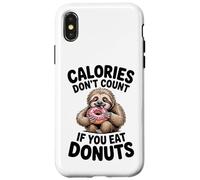 Carino bradipo ciambella umorismo per poliziotti dietetici e amanti dei carboidrati Custodia per iPhone X/XS