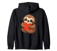 Carino Bradipo Cuore Amore Amicizia Felpa con Cappuccio