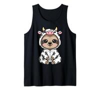 Carino Bradipo in Mucca Costume Kawaii Animale Canotta