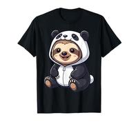 Carino Bradipo in Panda Costume Kawaii Animale Maglietta