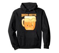 Carino Brew-Nette Beer Pun Kawaii Cartoon Felpa con Cappuccio