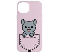Carino britannico Shorthair Kitten Pocket Pal British Blue Cat Custodia per iPhone 15 Plus
