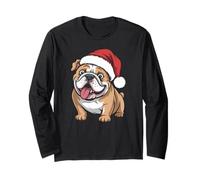 Carino Bulldog Che Indossa Il Cappello di Babbo Natale Cane Maglia a Manica