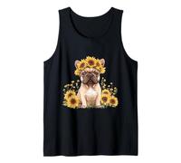 Carino Bulldog francese Girasole Corona Estate Fawn Frenchie Cane Canotta