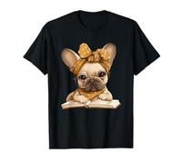 Carino Bulldog Francese Lettura Libro Amante Maglietta
