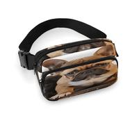 Carino Bulldog francese Marsupio con cinghia regolabile Marsupio alla moda per sport all'aria aperta Escursionismo, bianco, 20x13cm, Marsupio stampato completo