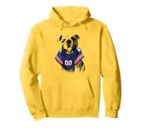 carino, bulldog, portare, divertente, jersey, illustrazione Felpa con Cappuccio