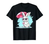 Carino Bunny con ombrello rosa e occhiali da sole Costume Maglietta