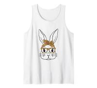 Carino Bunny Coniglio Face Leopard Print Occhiali Happy Easter Canotta