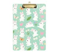 Carino Bunny Coniglio Farfalla Fiore Verde Chiaro Appunti Menu Holder Acrilico Carino per Forniture di Classe per Insegnanti Elementare Dimensione 9 x 12.5 Tablas para escribir