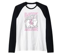 Carino Bunny Fluffin' Incredibile Grafica Pasqua Primavera Maglia con Maniche Raglan