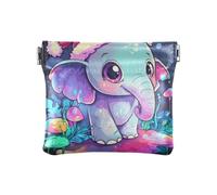 Carino Buon Natale Elefante Bianco Moda Donna In Pelle Borsa Cambiamento Della Moneta Impermeabile Organizzazione Sacchetti per Le Donne para monedas